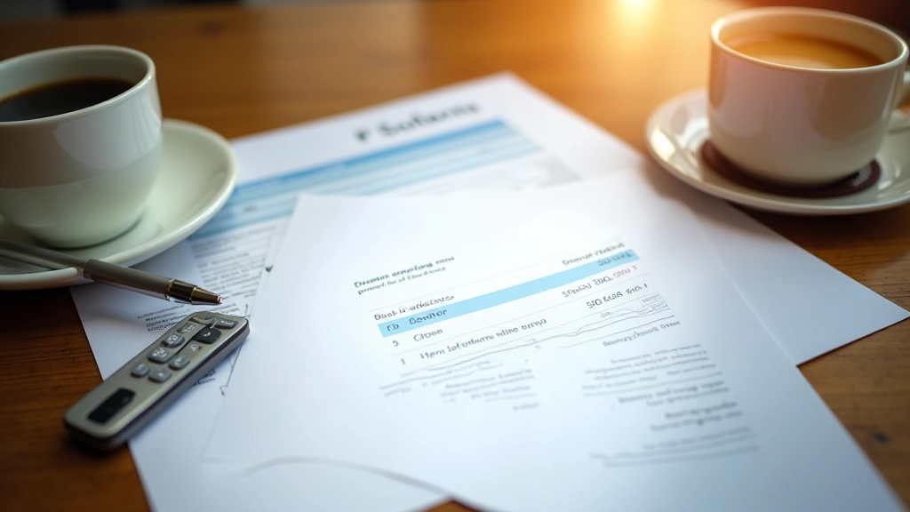 Přihlášení do stavební spořitelny, formuláře na stole vedle kalkulačky